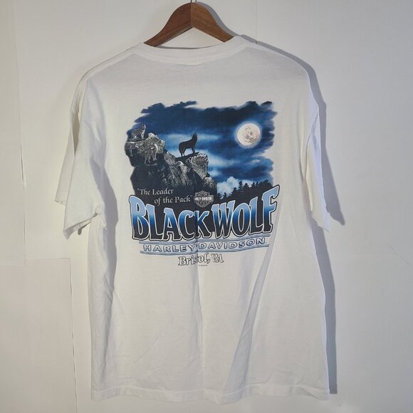 Harley Davidson Black Wolf Bristol VA 150th Civil War Anniversary XL White Tee - Picture 2 of 6